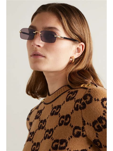 rectangular-frame metal sunglasses gucci|gucci round tortoise sunglasses.